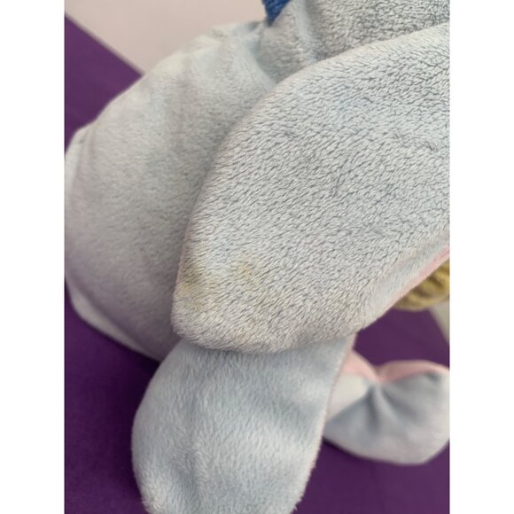 Disney Baby Eeyore Rattle 9 Inch Plush Stuffed Animal Blue Purple Embroidered Fa - Picture 3 of 13